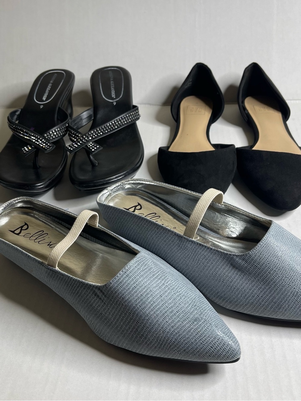 Bellini, Athena Alexander, Gap Size 9 Ballerina Flat Rhinestone Sandals Lot Of 3 - Picture 2 of 16